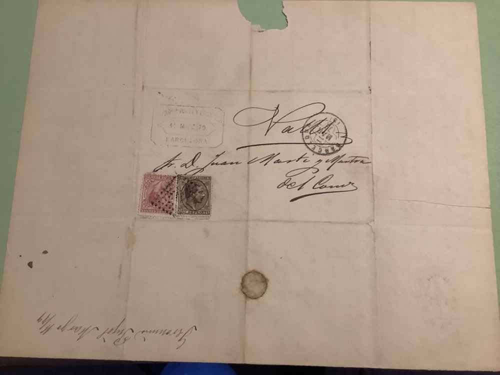 Spain 1879   postal cover  2 items Ref A1814