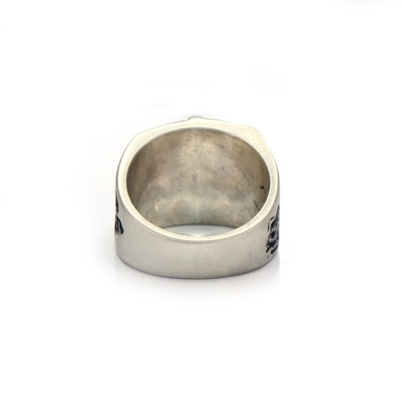 925 SOLID STERLING SILVER RING SIGNET RING MENS RING CROSS RING RELIGION RING
