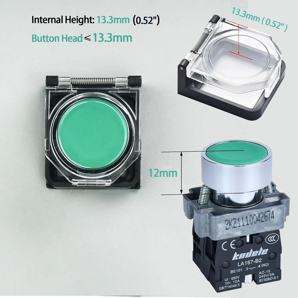 2Pcs Power Push Button Switch Cover Collision Resistant Dustproof Safety Swit...