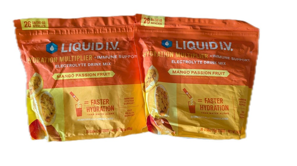 2 pk Liquid IV Hydration Multiplier Electrolyte Mango Passion Fruit 26 Ct each