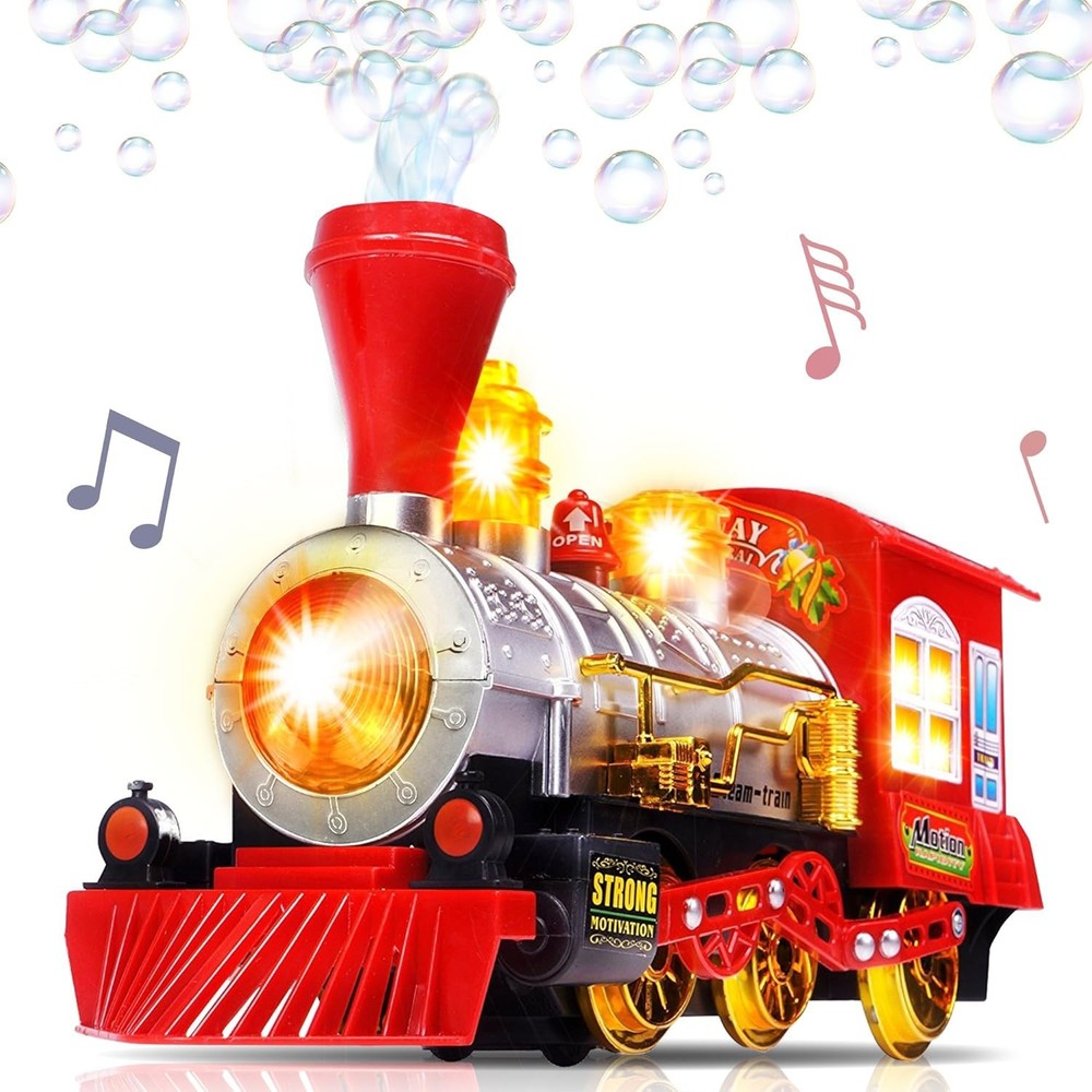 ArtCreativity Christmas Train Toy Bubble Machine for Kids, Bubble Blower Maker,