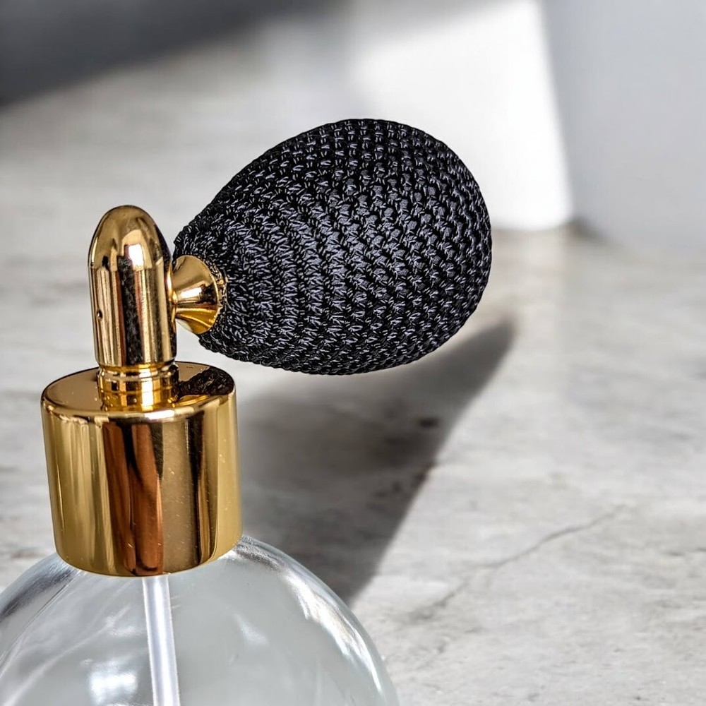 78ml Round Perfume Bottle Atomizer Black Bulb Pump, Funnel & Gift Box (GF)