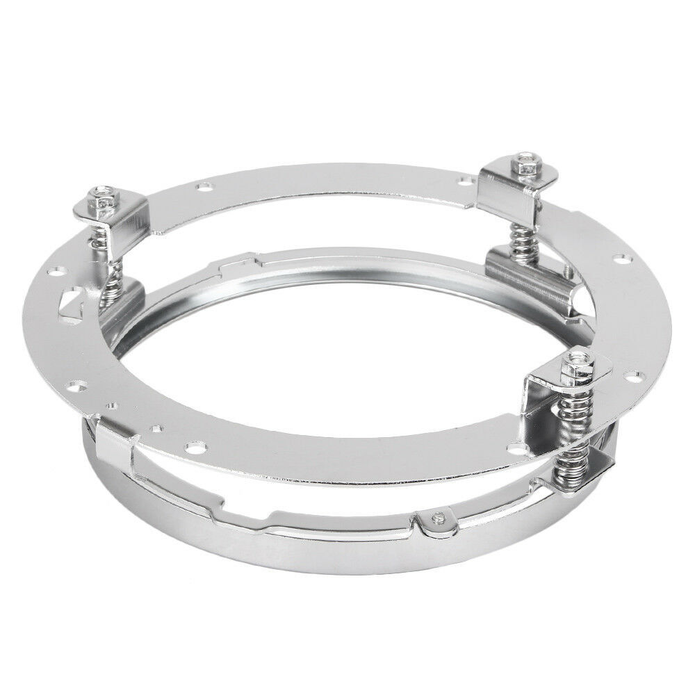 7inch Chrome Motorcycle Round LED Headlight Mounting Bracket Ring Holder Adapter