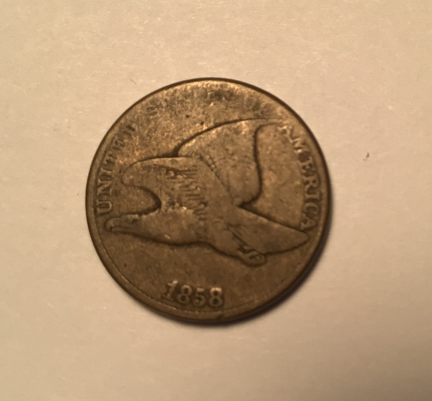 1858 Flying Eagle Cent, Large Letters, Circulated