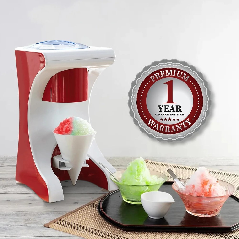 OVENTE Shaved Ice Snow Cone Machine with Reusable Plastic Cup