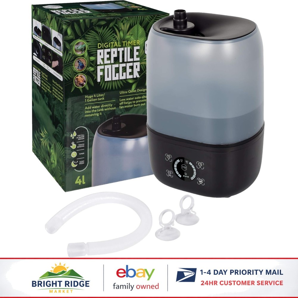 Tabletop Ultrasonic Reptile Humidifier with Timer and No-Spill Valve Feature