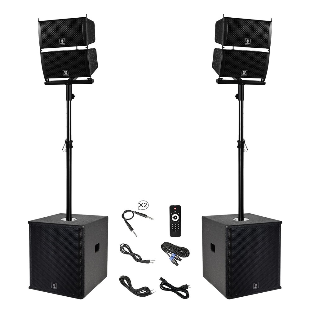 PRORECK CLUB 6000 Line Array PA Speaker System Bluetooth Subwoofer 15 inch 6000W