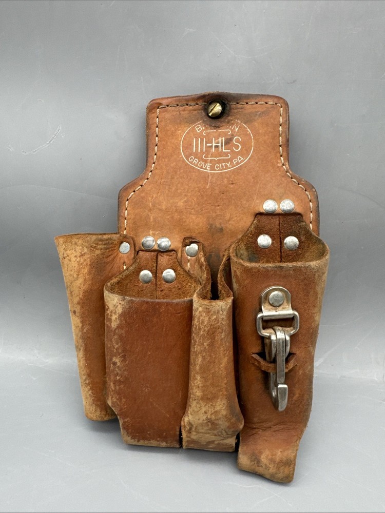Bashlin 111-HLS LEATHER TOOL HOLDER BELT MOUNTED HIGH LINE ELECTRICAL TOOLS