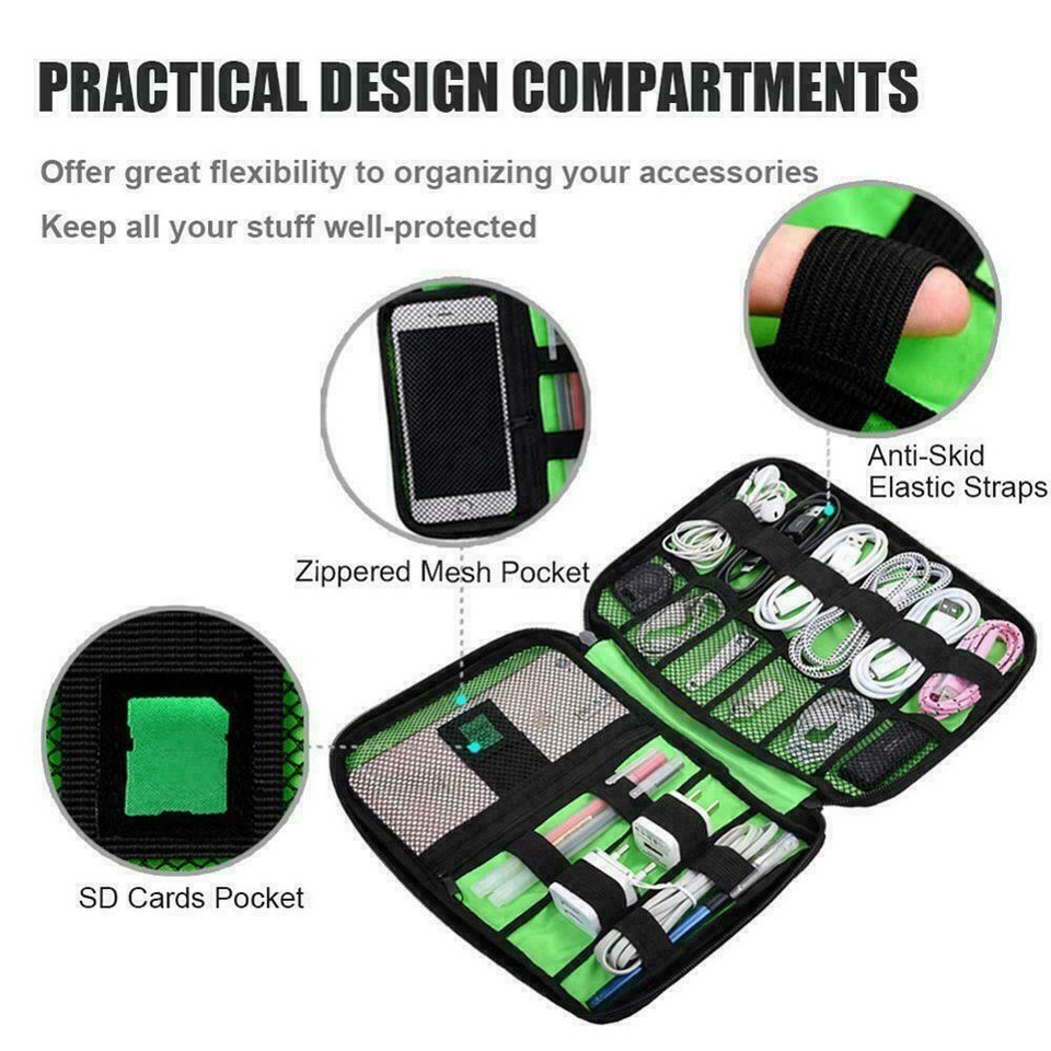 Universal Protective Travel Case for Small Electronics cable Accessories - NEW