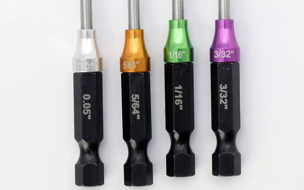 Powerhobby RC Hex Driver 1/4" Power Tool Tip Set Standard 0.05