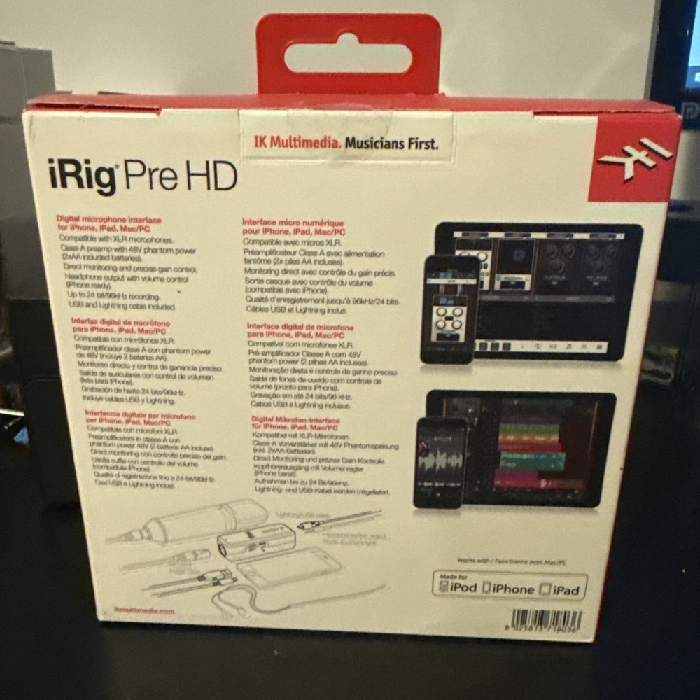 IK Multimedia iRig Pre Microphone Interface (For iPhone, iPod Touch, iPad)