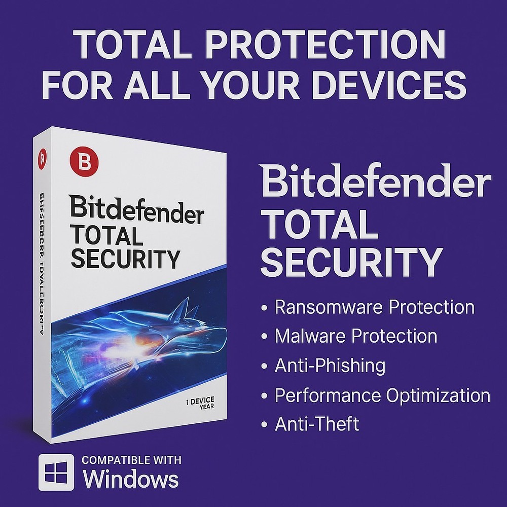Bitdefender Security - 2 Years For 10 Devices (Win,MAc,Android) Protection