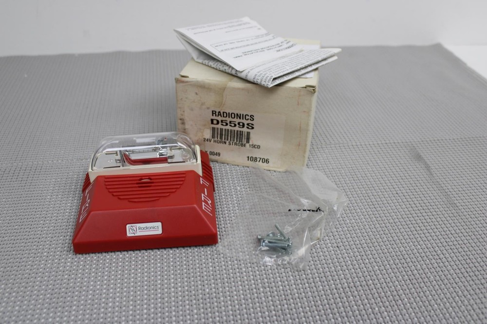 RADIONICS Horn / Strobe Fire Security Alarm RED D559S