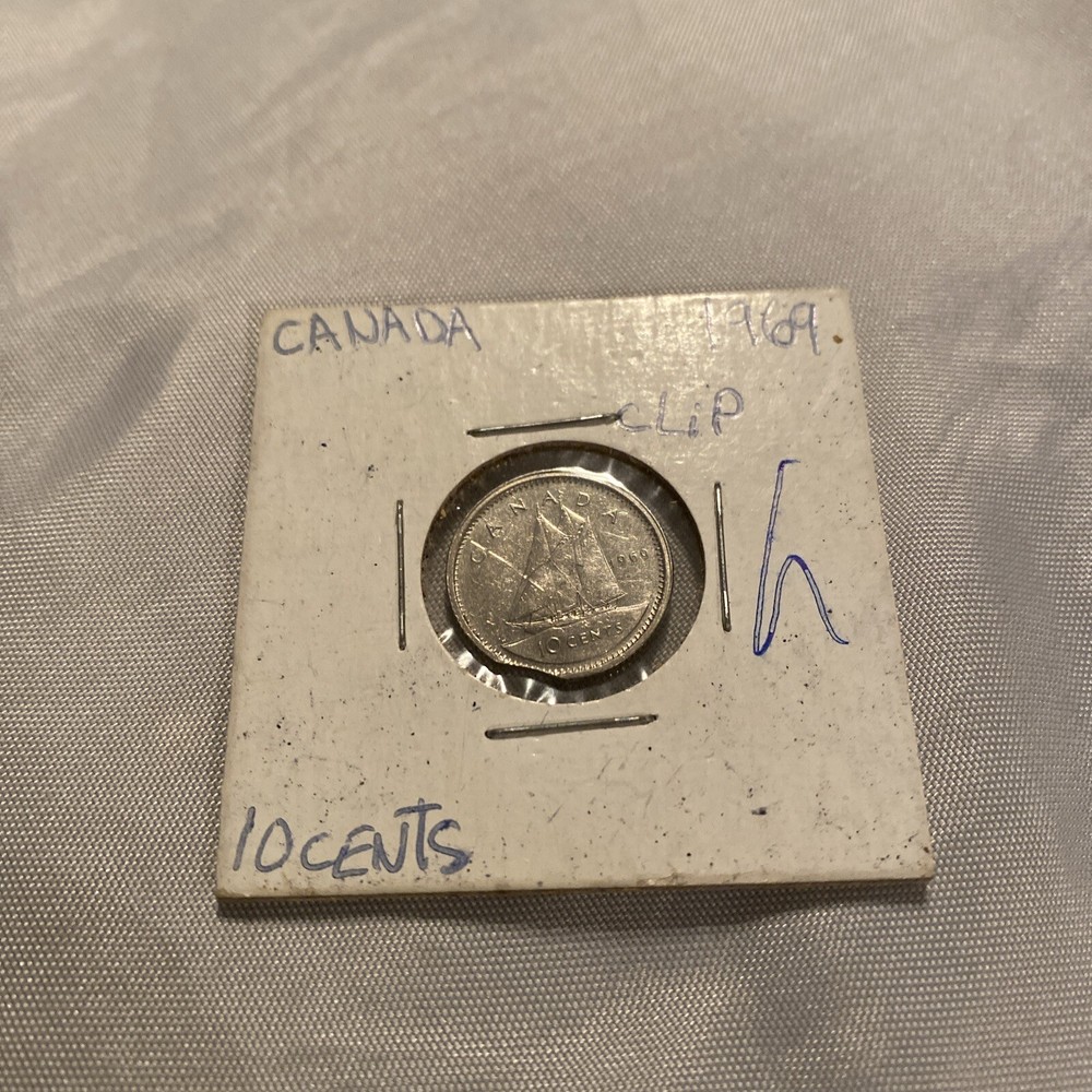 1969 CANADA Coin 10 cent Clip Error
