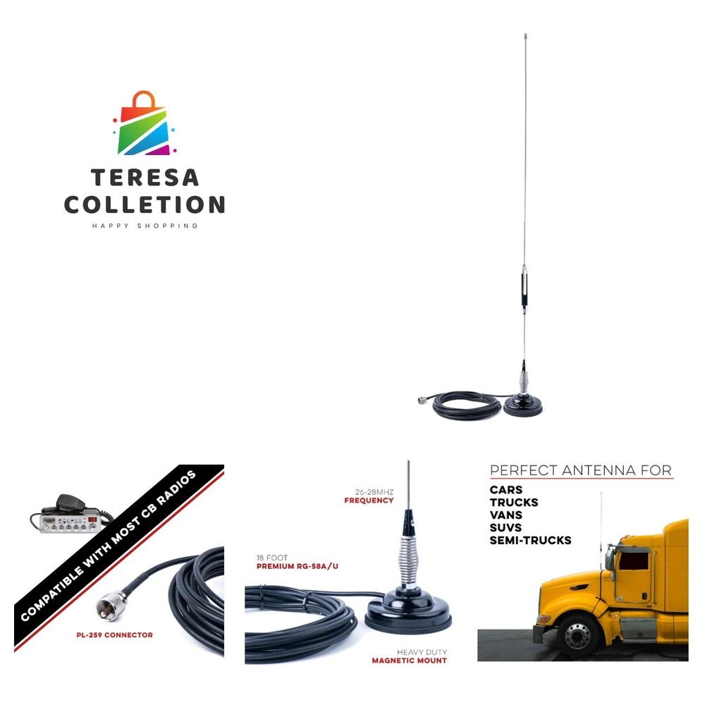 High-Performance 28" CB Antenna Kit - Universal 26-28 MHz Coverage with Heavy...