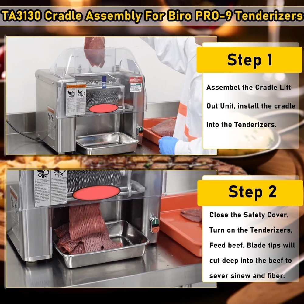 For Biro Pro 9 Tenderizer Cradle Assembly Complete With Combs and Lock TA3130