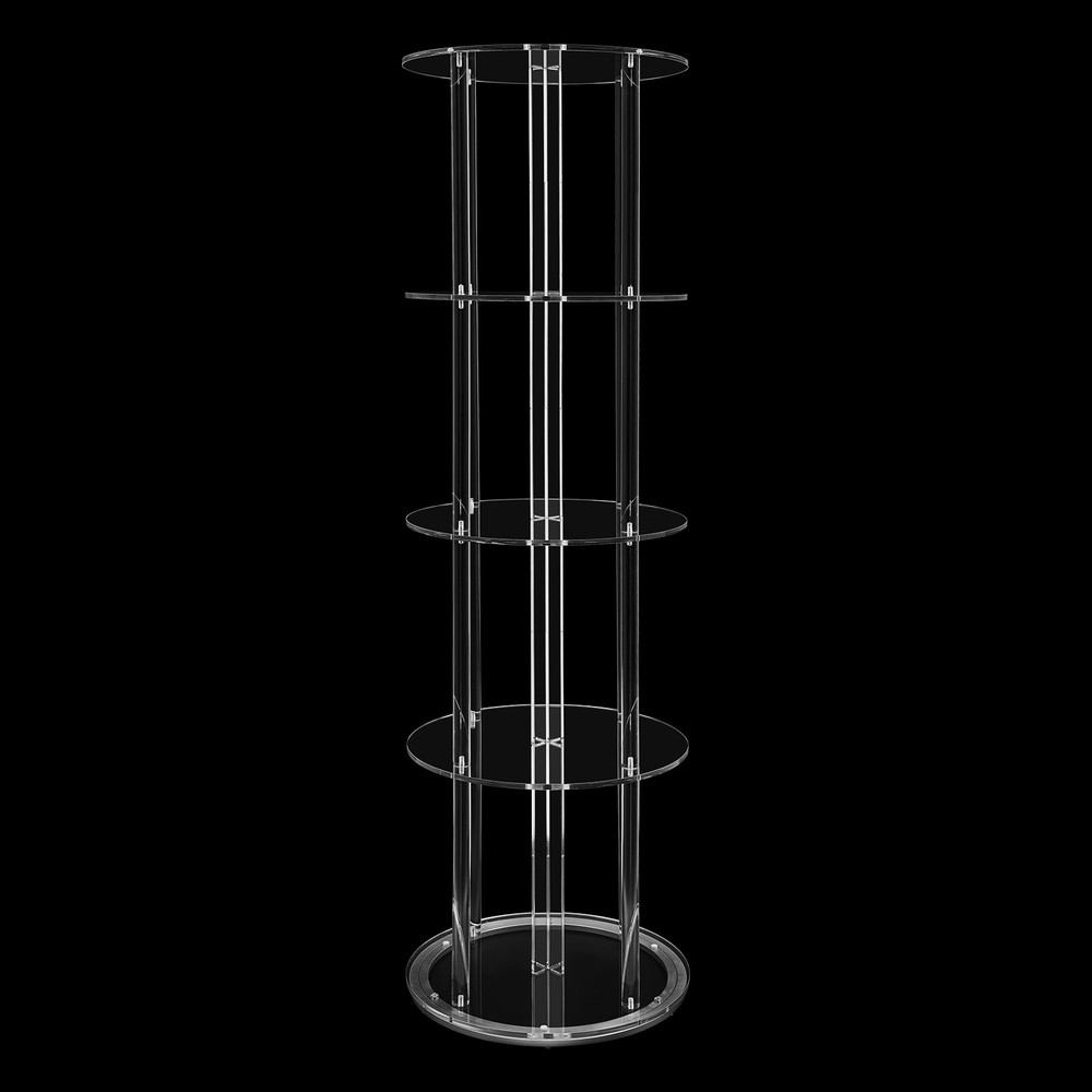 5-Tier Rotatable Acrylic Bookshelf – Stylish & Space-Saving Design