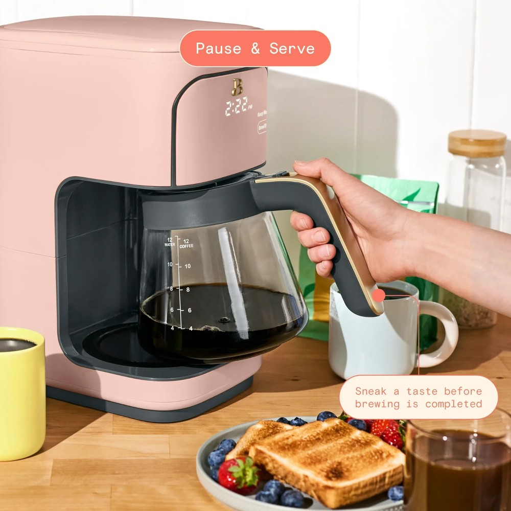 Beautiful 12 cup Programmable Coffee Maker, Rose by Drew Barrymore
