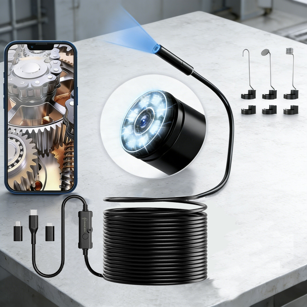 8LED USB Snake Endoscope Borescope HD Inspection Camera Scope For Android Type C