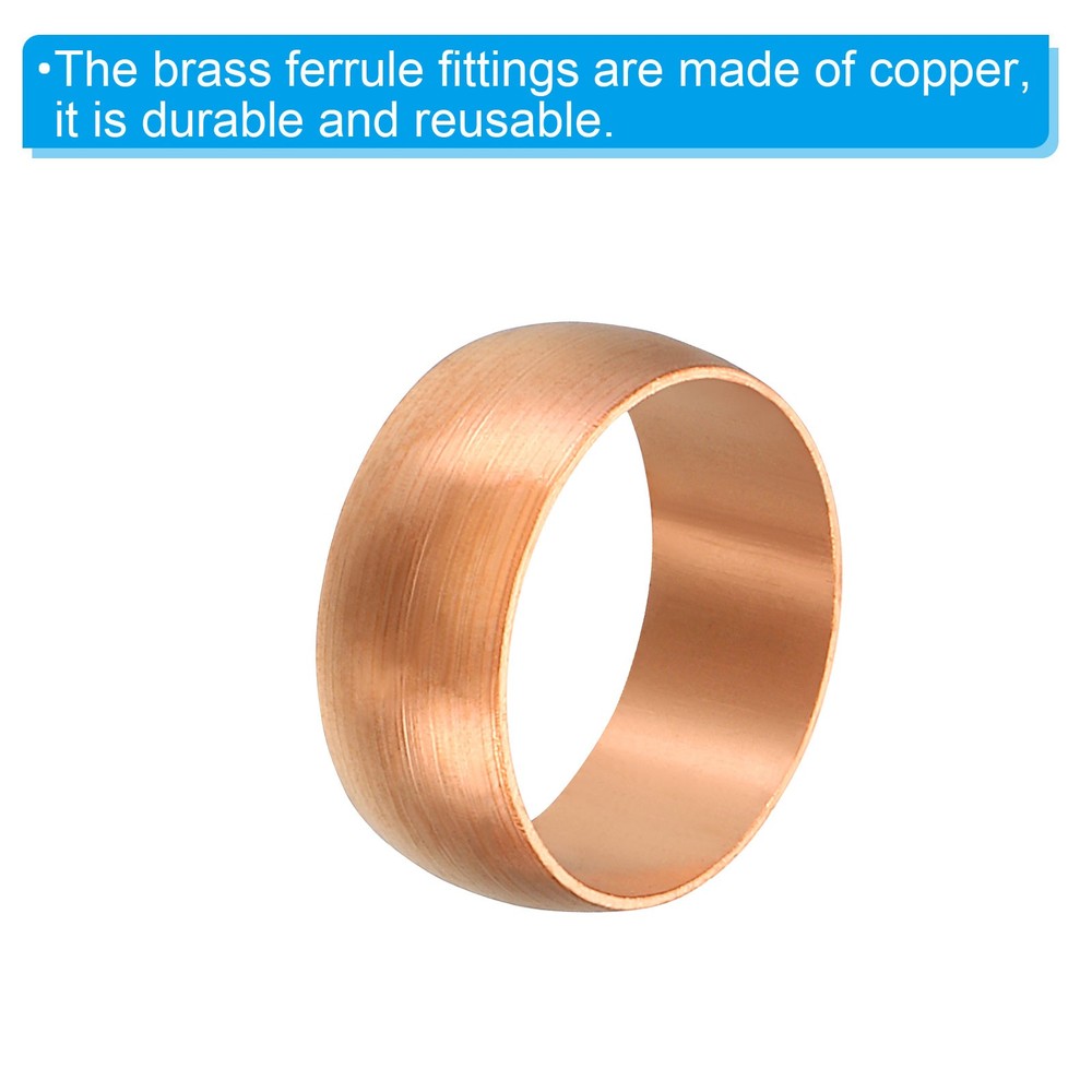 5pcs 15mm Compression Sleeves Ferrules Copper Ferrule Compression Fitting