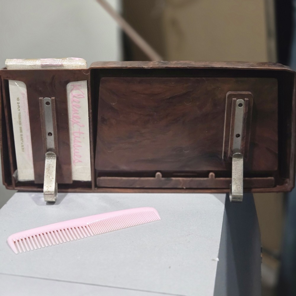 1960's Car Visor Tissue Holder And Mirror