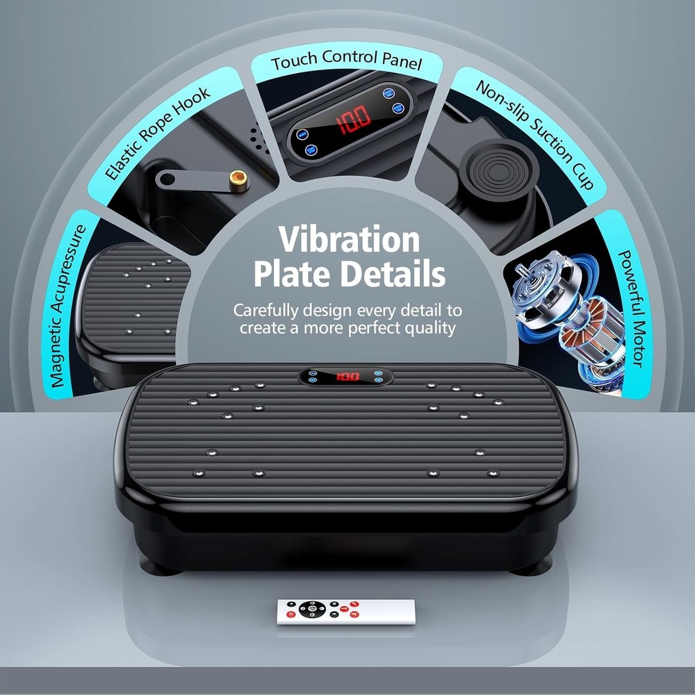 Vibration Plate Exercise Machine, for Lymphatic Large, Black