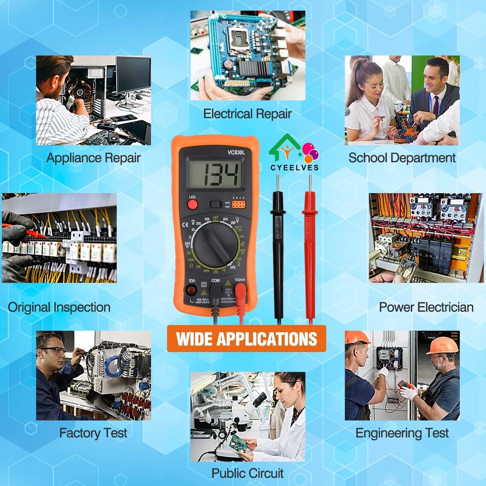 Digital Multimeter, Multimeter with AC DC Voltmeter & Ohm Volt Amp Tester, Mu...