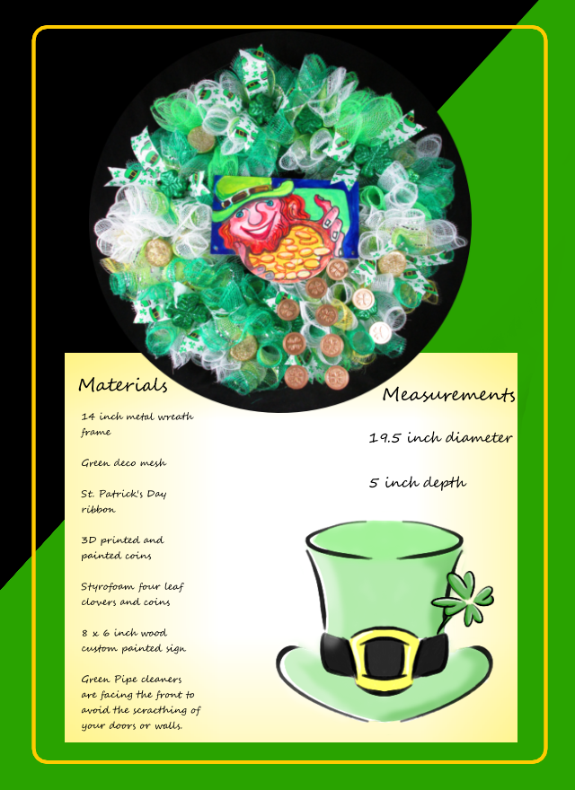 Leprechaun Kruffle Deco Mesh Ribbon Wreath