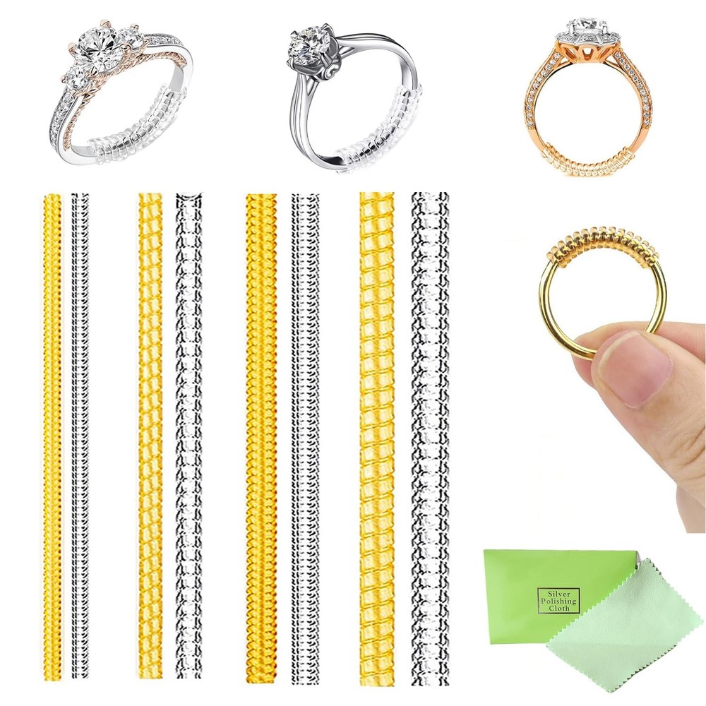 Invisible Ring Sizer Adjuster for Loose Rings, 8 Pack 4 Sizes 8 Pcs
