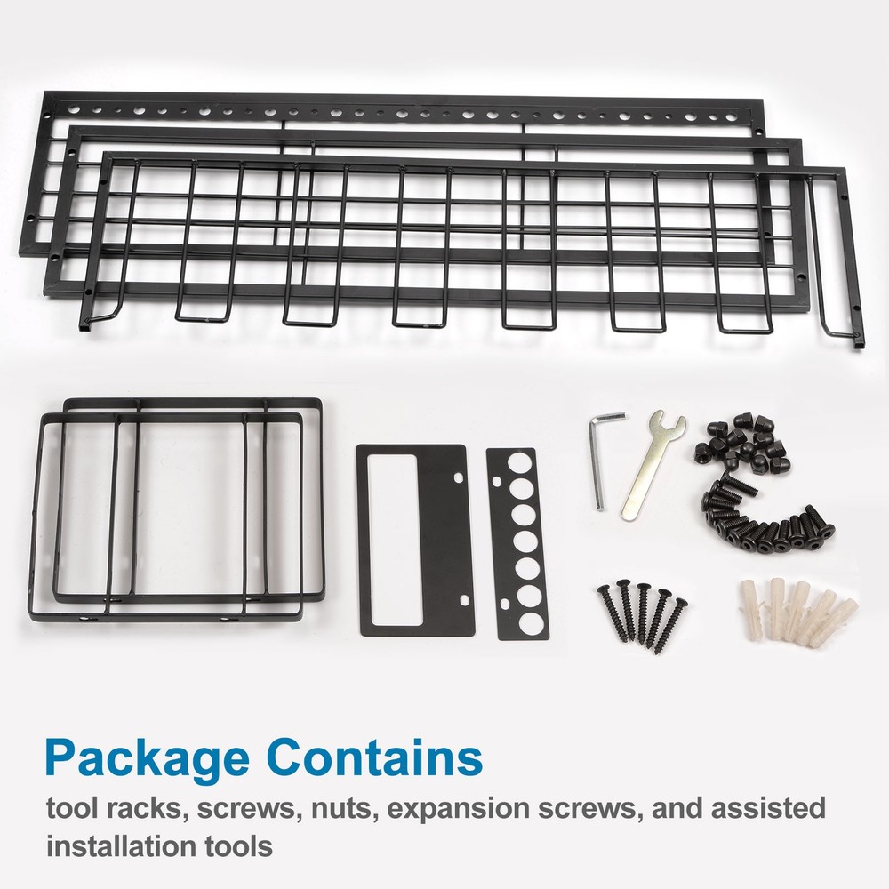 Power Tool Organizer 3 Layers 7 Drill Storage Racks Wall Mount Garage Tool Shelf