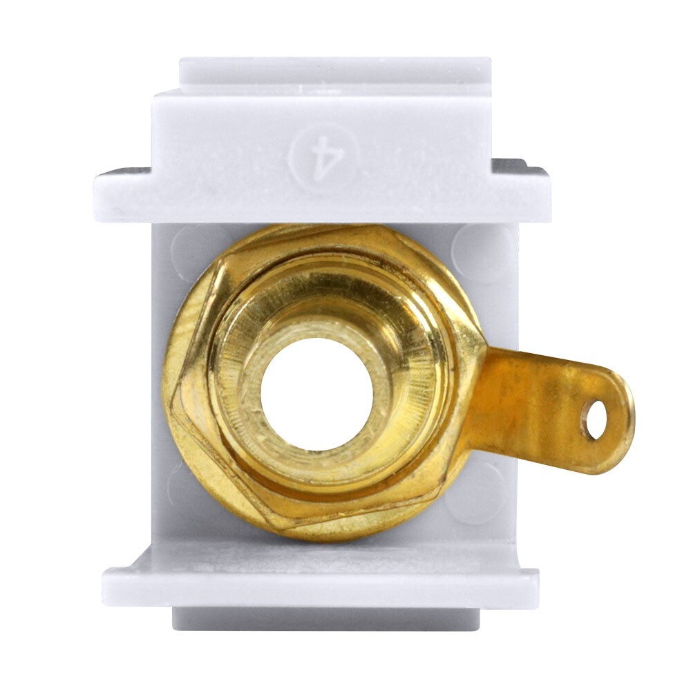 Construct Pro Solder Tab Keystone Jack Insert (Female Banana Plug, White)