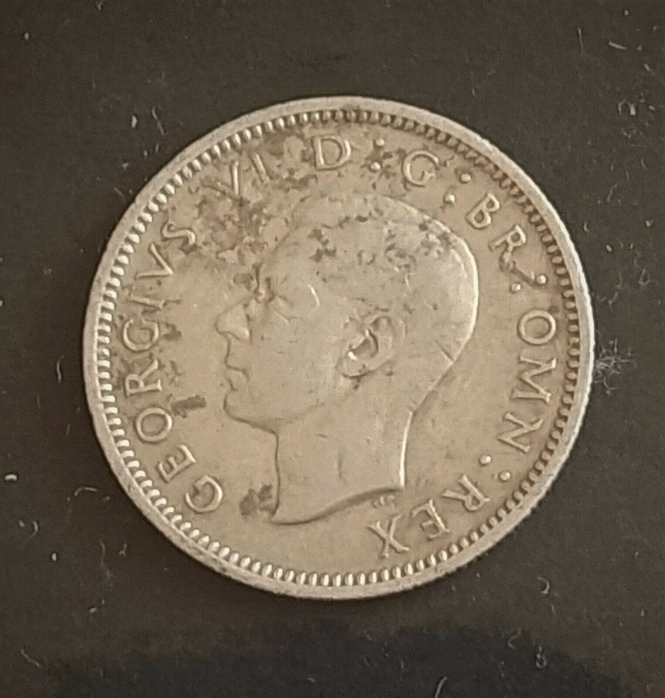 GB, sixpence, 1941, silver coin.