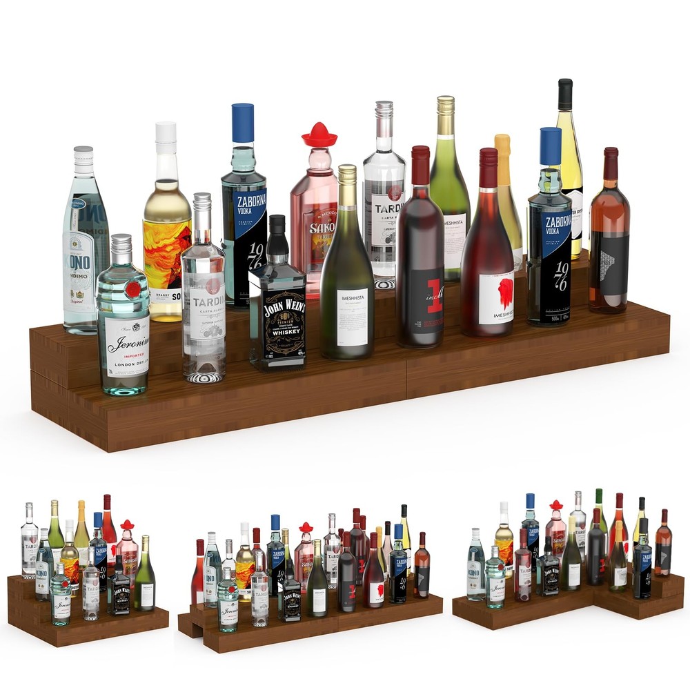 Modular Liquor Bottle Stand for Home Bar – Stackable Adjustable Liquor Bottle...