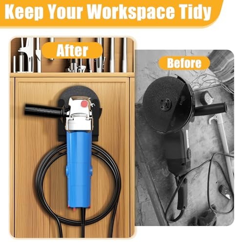 Angle Grinder Holder 4 PCS, Angle Grinder Stand with Discs Hook Rack & Cord
