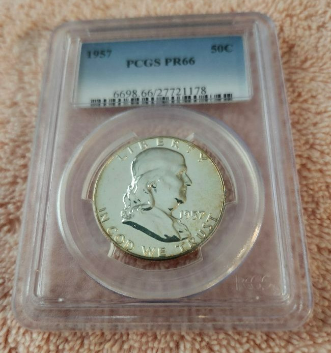 1957 Benjamin Franklin Half Dollar PCGS PR66