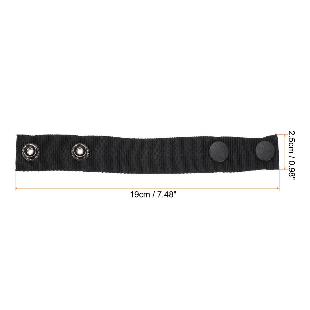 Belt Keeper, 4Pcs Nylon Webbing Loop with Double Snaps for 2-2¼" Belt, Black
