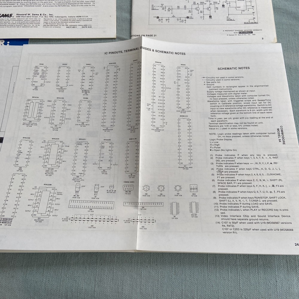 Vintage Sams Computer Facts Commodore 64 CC4 Technical Specs Service Data Manual