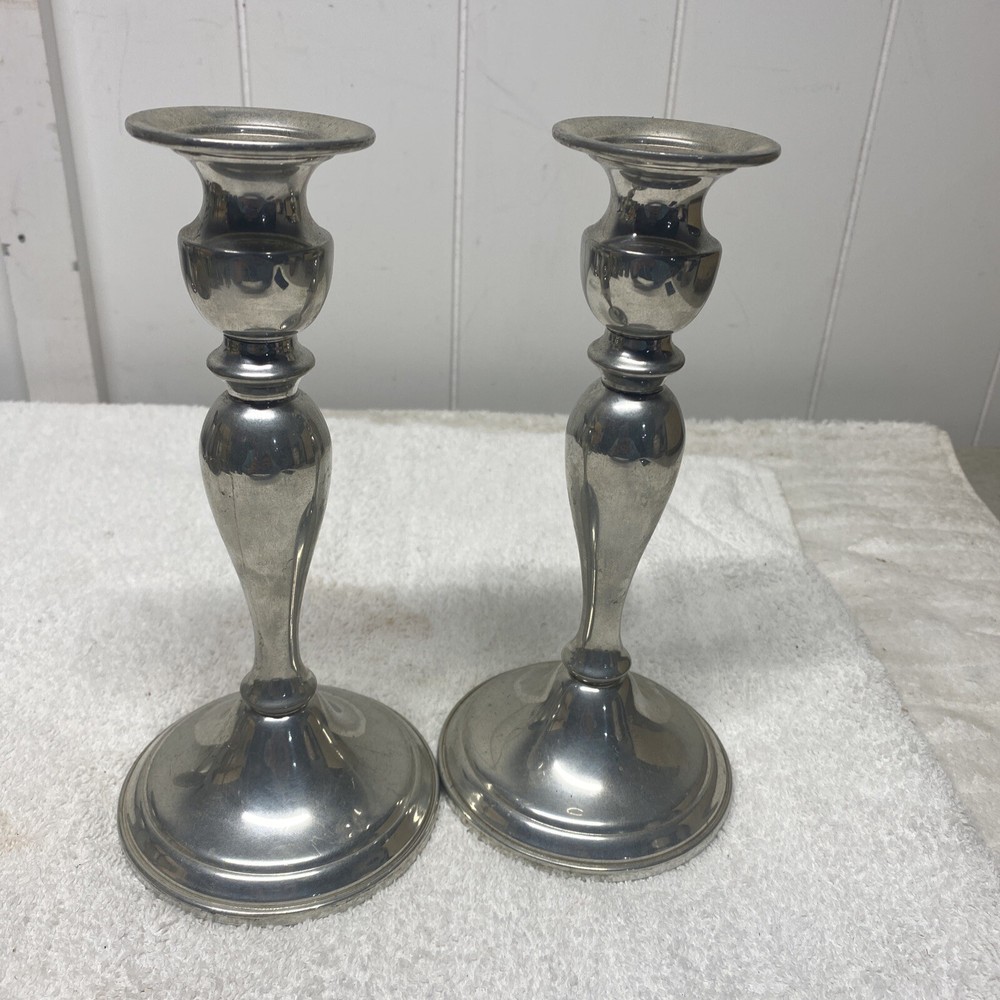 Web Pewter WEIGHTED CANDLESTICK PAIR