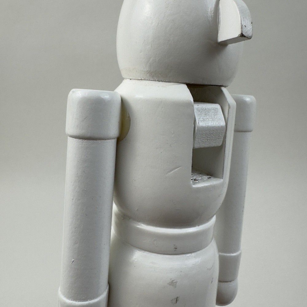 West Elm Modern Lacquer Nutcracker Figurine Christmas Set/2 White Flaws Read