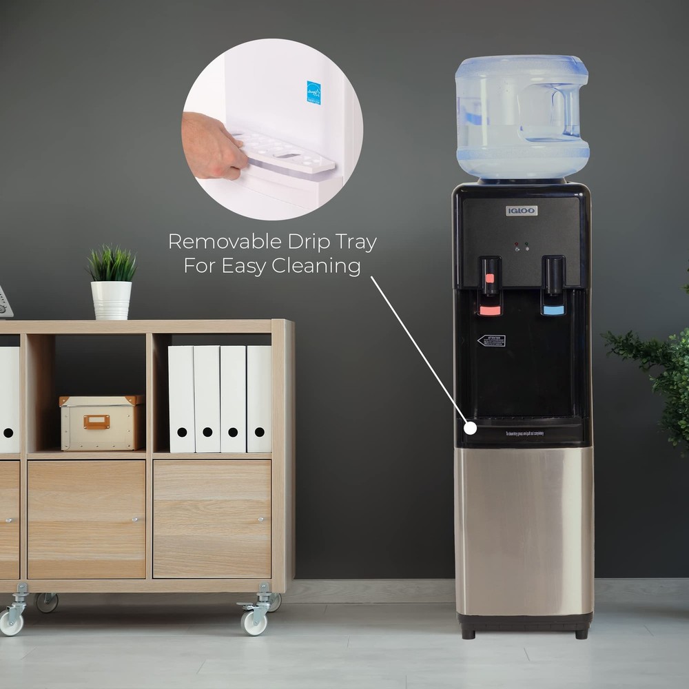 Top Loading Water Cooler with Removable Tray & Energy-Saving Features - Water...