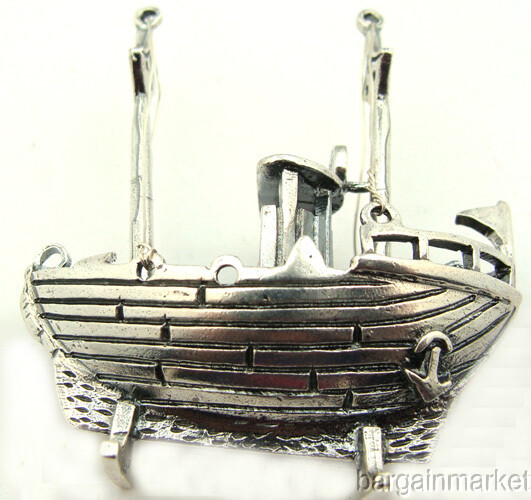 Miniature Mini Tug Boat Ship Solid Sterling Silver #230