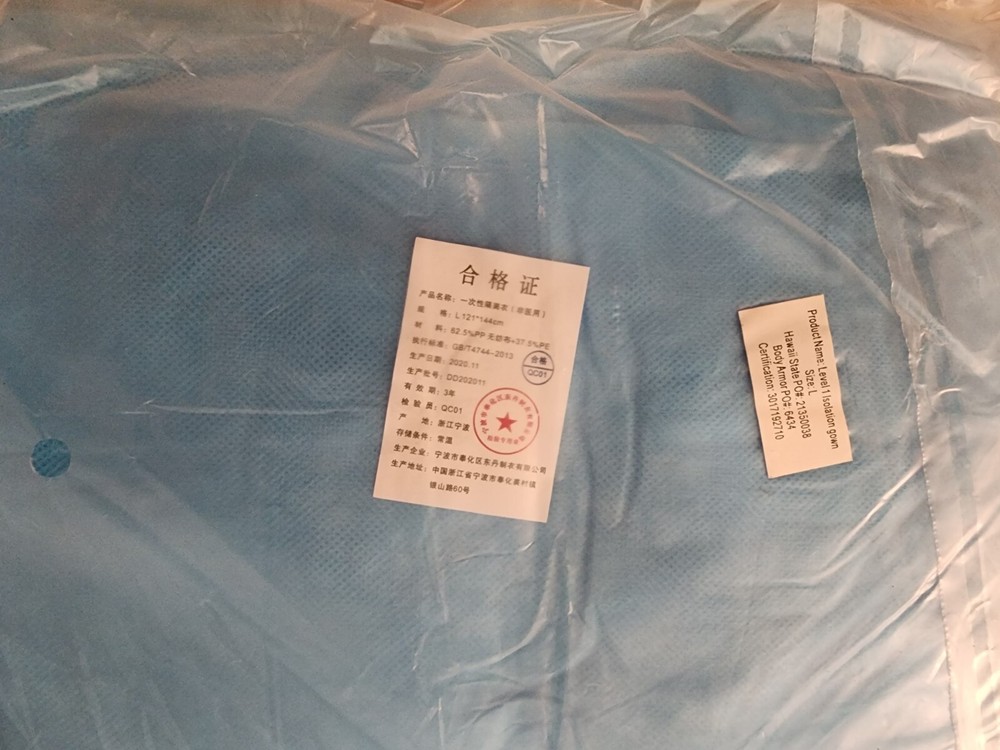 20 Disposable Isolation Gown Blue  Level 1