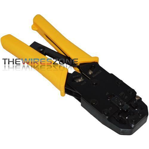 490160 Modular Plug Crimper/Stripper Ratcheting Tool for Networking & Telephone