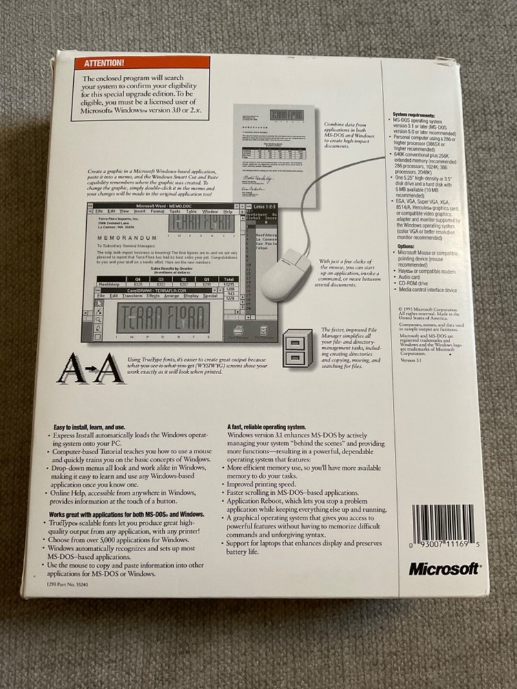 Microsoft Windows Operating System Software Version 3.1 3.5" Disks See Pics Vtg