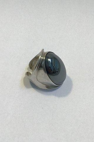 Bent Knudsen Sterling Silver Ring with Hematite No 19