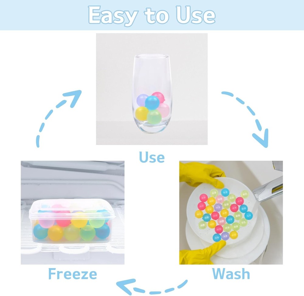 Reusable Ice Cube with Lid and Round - 24 Pack, Multicolor - 24 Pack