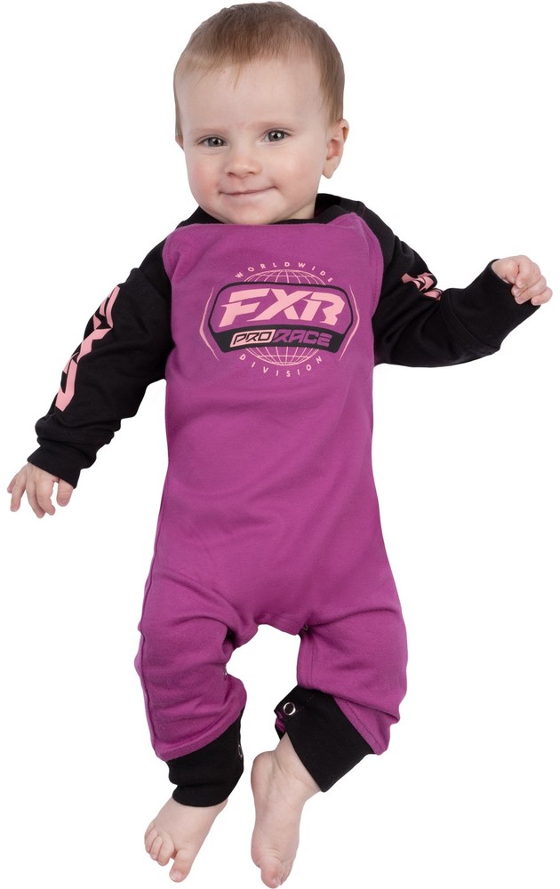 FXR Race Division Infant Full-Snap Onesie Light Wine/White