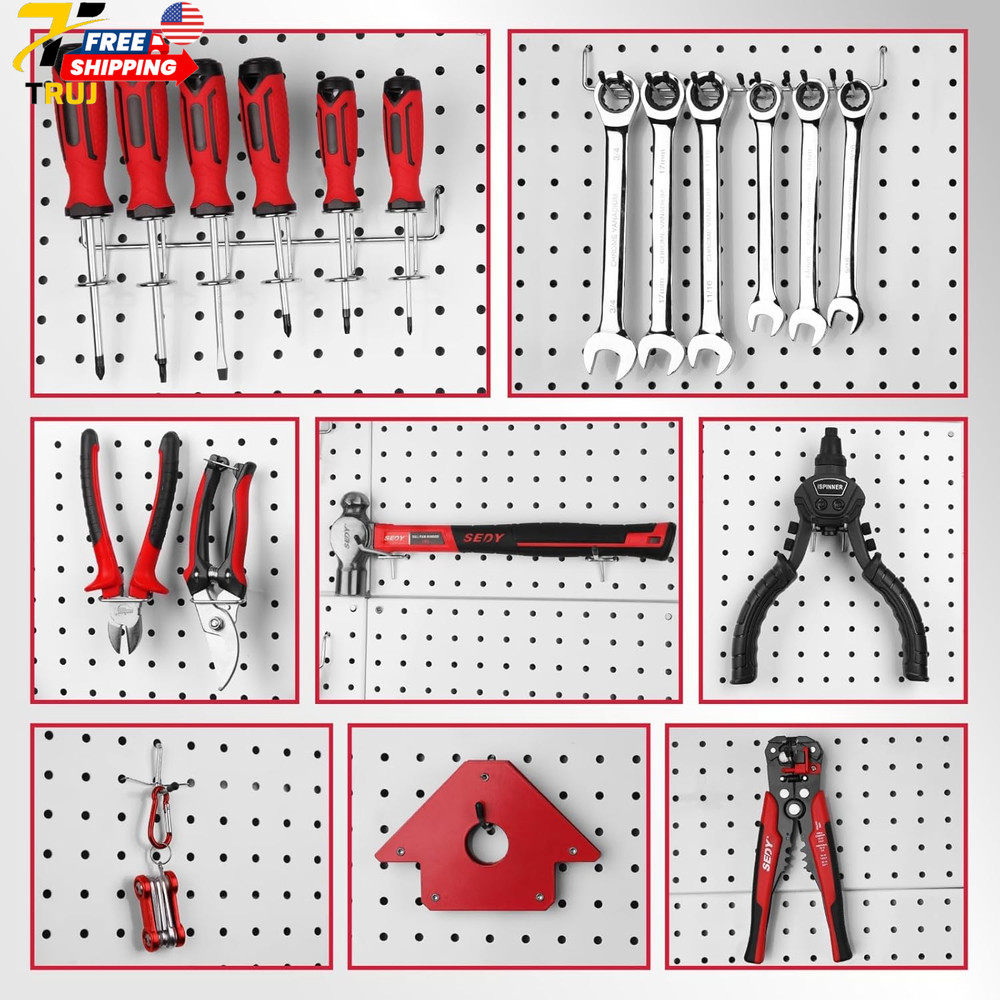 Pegboard Organizer Peg Board Hooks 300 Piece Hooks for Black Tool Organization
