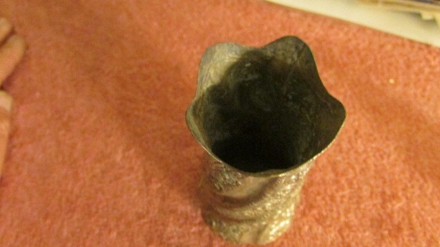 Vintage Metal Decorative Vase bx bb