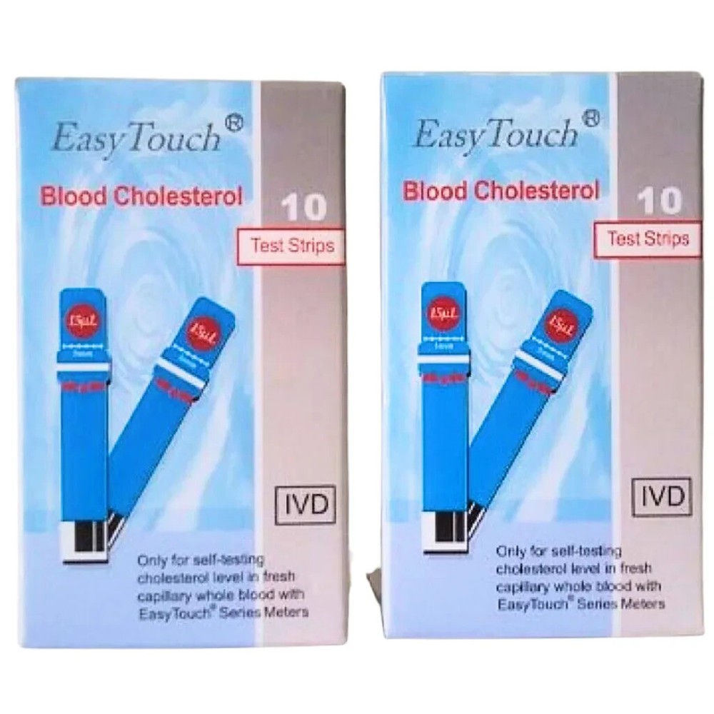 Original New Easy Touch Test Strips For Cholesterol Level Check - 10 Test Strips